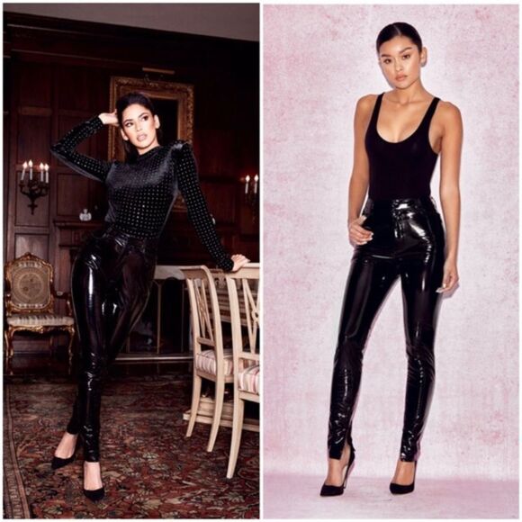 House of CB Pants - NWOT House of CB Black Vinyl Leather Pants Size S